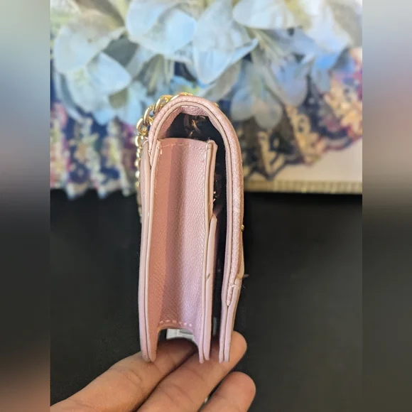 BeBe NWT Blush Pink Dainty Crossbody Chain Strap Purse Bag - Picture 6 of 10